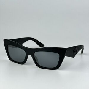 NEW D&G DG4435 25256G Matte Black Gray Mirrored Black Cat Eye Women Sunglasses